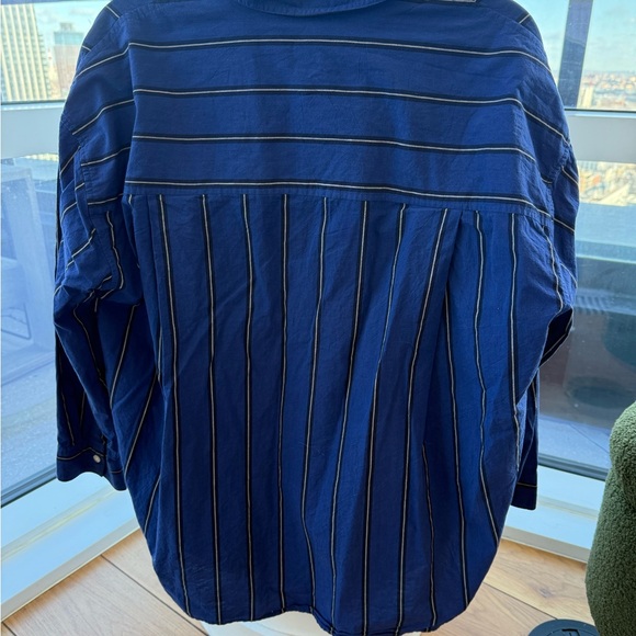 Blue-Striped Oversized Madewell Button Down - Picture 3 of 3